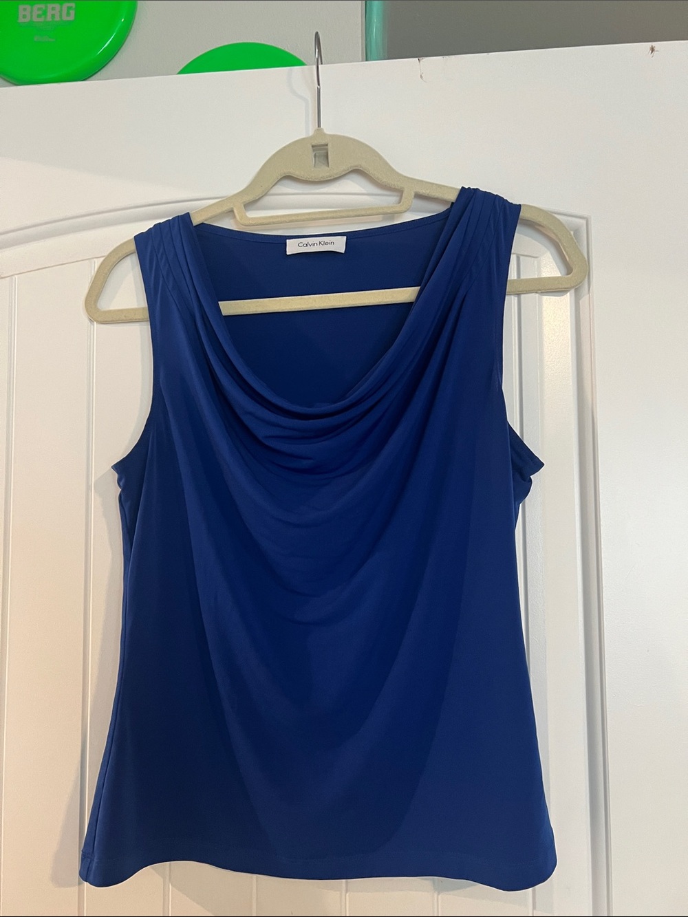 Calvin Klein Royal Blue Draped Cowl Neck Sleeveless Camisole